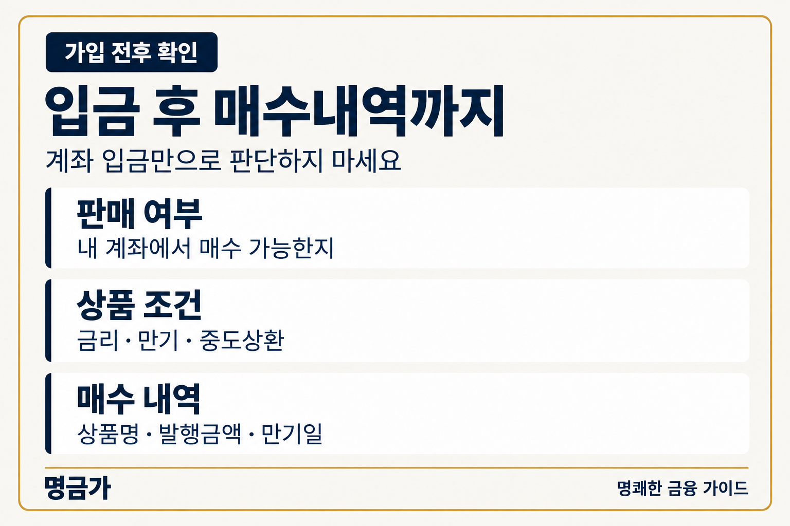 삼성증권 발행어음을 매수하기 전 판매 여부와 상품 조건을 살펴보고 입금 후 실제 매수내역을 확인하는 세 단계