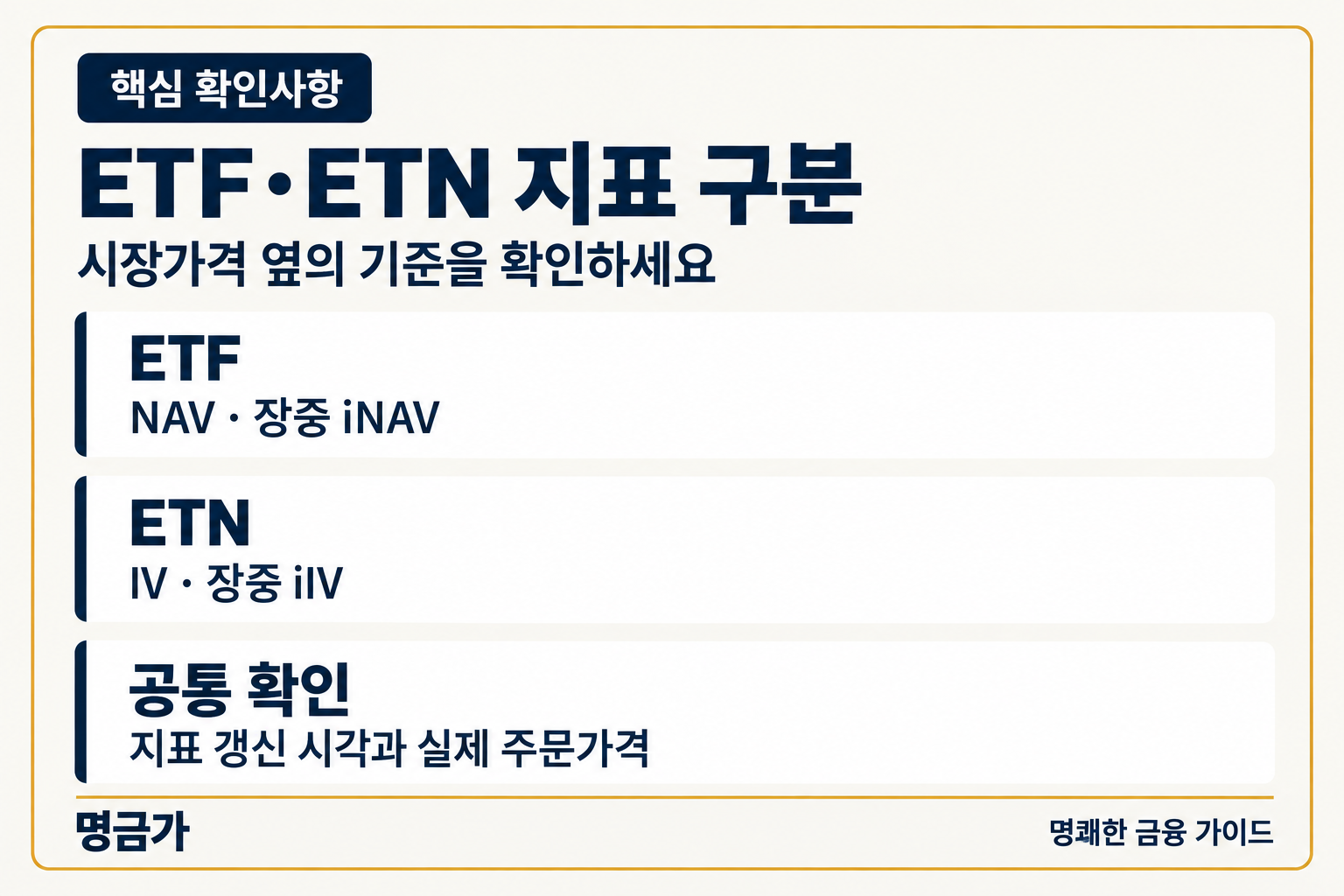 ETF·ETN 지표 구분 — ETF / ETN / 공통 확인