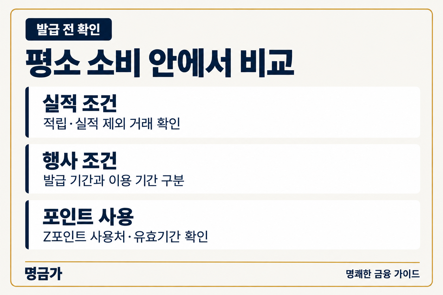 지그재그 신한카드 발급 전 실적 제외 거래, 행사 기간, Z포인트 사용 조건을 확인하는 세 가지 항목